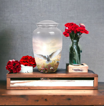 Classic Dove Urn for Ashes with Personalized Engraving.
