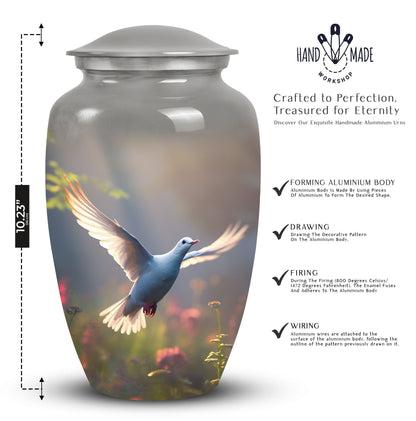 3-Inch Dove Urn, Classic design in Aluminium