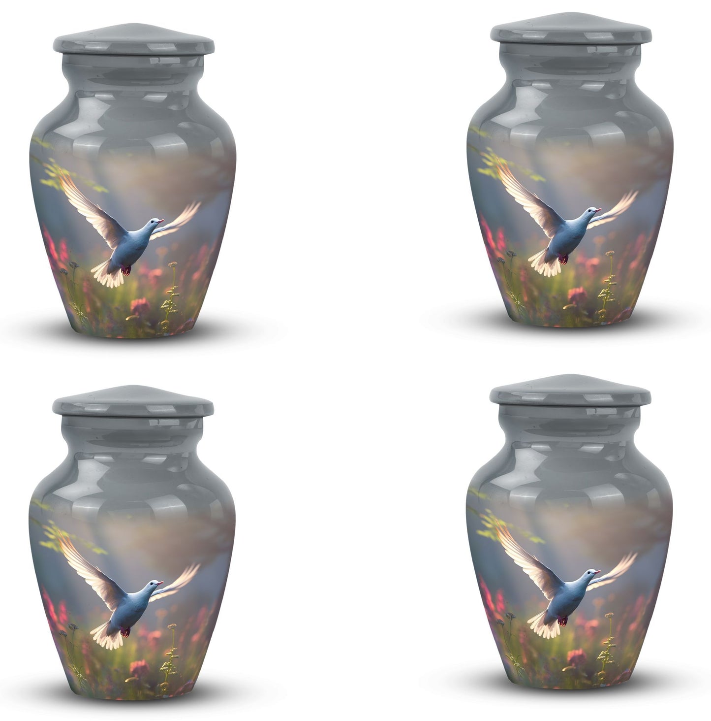 3-Inch Dove Urn, Classic design in Aluminium