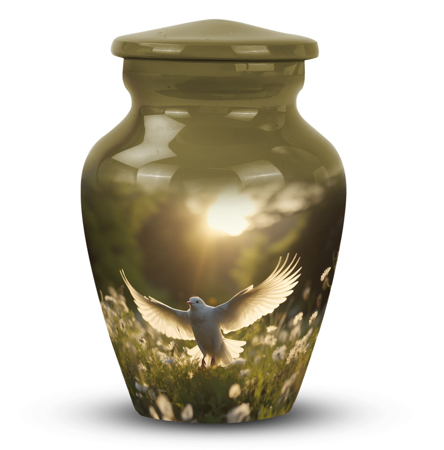 Dove Cremation urn in classic design.