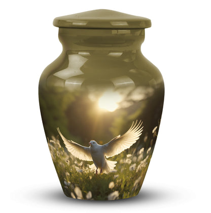 Dove Cremation urn in classic design.