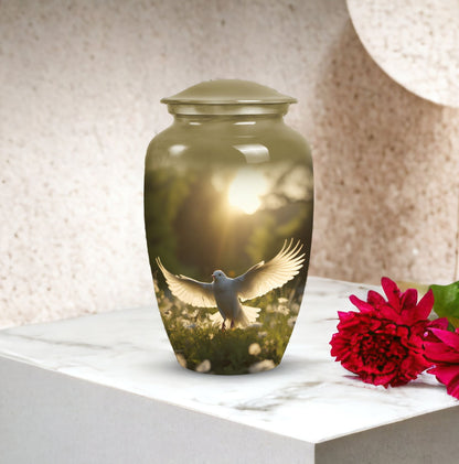 Dove Cremation urn in classic design.