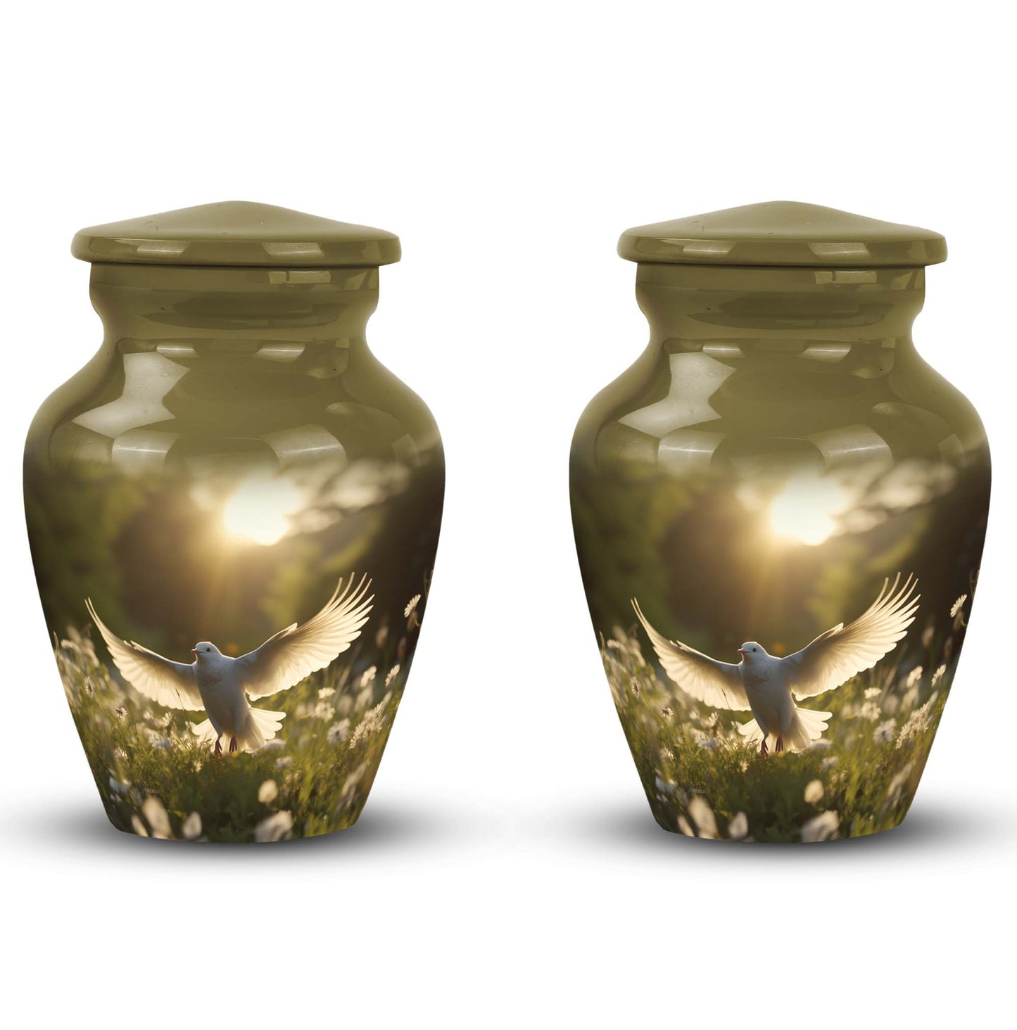Dove Cremation urn in classic design.