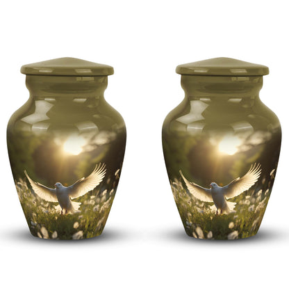 Dove Cremation urn in classic design.