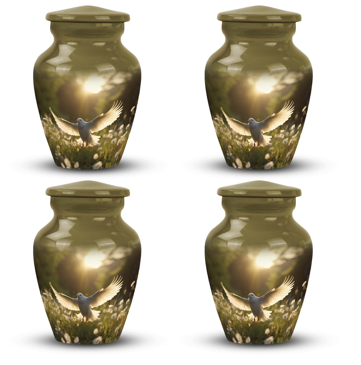Dove Cremation urn in classic design.