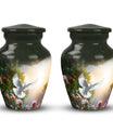Classic Dove flying Memorial urn for cremation, customizable.