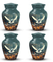 Large classic Dove urn for human ashes with personalization.