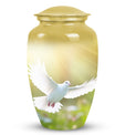 Eternal Peace Dove Urn, small aluminium urn for ashes.