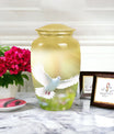 Eternal Peace Dove Urn, small aluminium urn for ashes.
