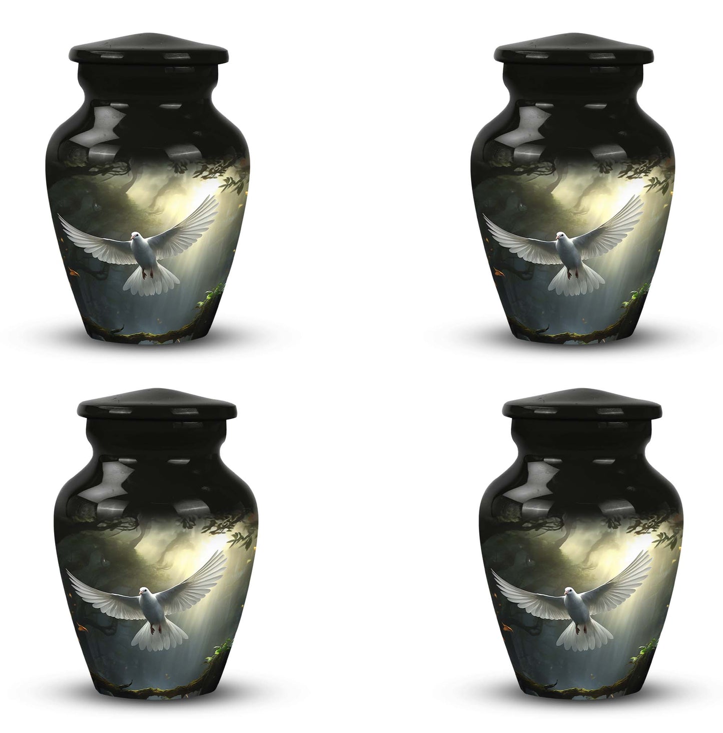 Personalized Dove Symbol of Hope Aluminium Cremation Urn