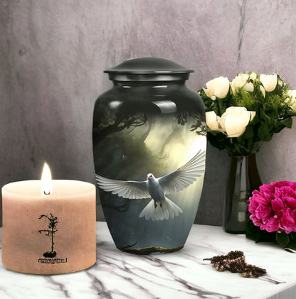 Personalized Dove Symbol of Hope Aluminium Cremation Urn