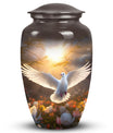 Dove Memorial Urn, aluminum cremation urn for men's ashes.