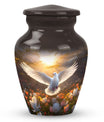 Dove Memorial Urn, aluminum cremation urn for men's ashes.