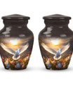 Dove Memorial Urn, aluminum cremation urn for men's ashes.
