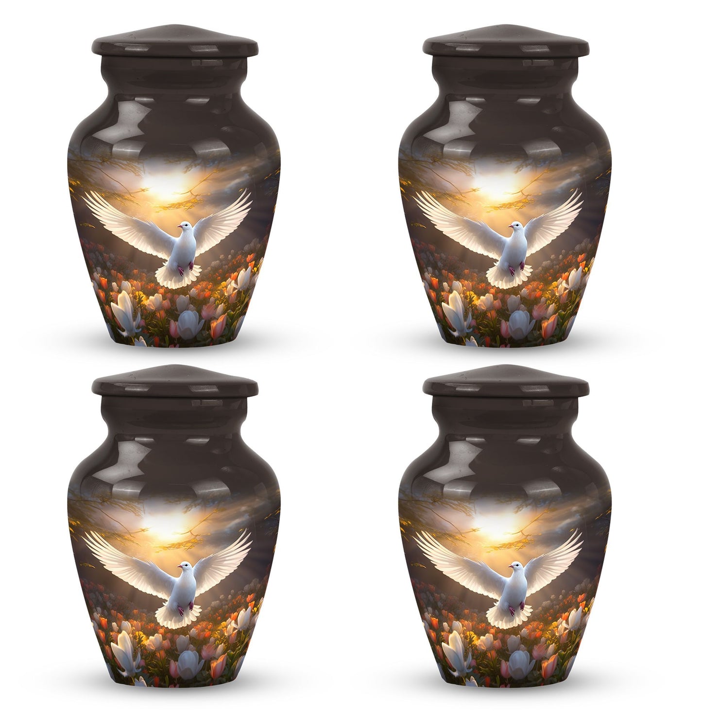 Dove Memorial Urn, aluminum cremation urn for men's ashes.