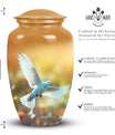Classic Dove Urn, Large Aluminium Urn for Cremated Remains