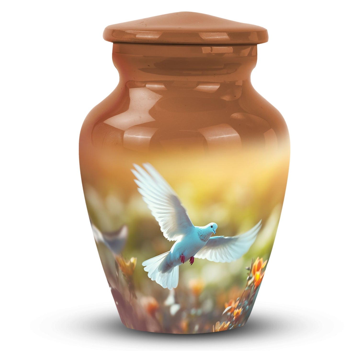 Classic Dove Urn, Large Aluminium Urn for Cremated Remains