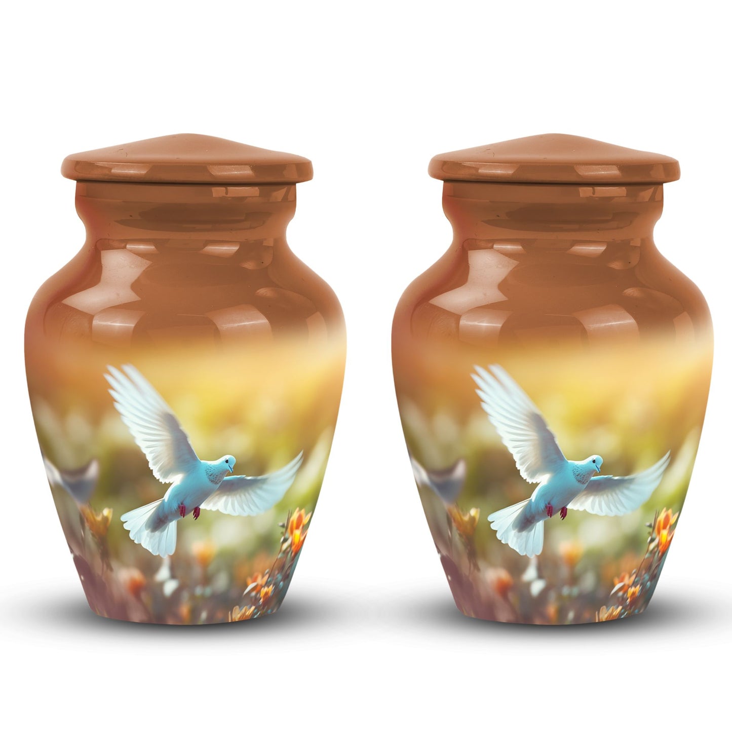 Classic Dove Urn, Large Aluminium Urn for Cremated Remains
