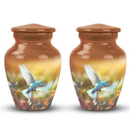 Classic Dove Urn, Large Aluminium Urn for Cremated Remains