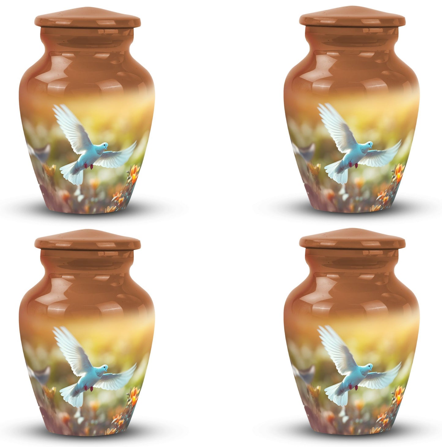 Classic Dove Urn, Large Aluminium Urn for Cremated Remains