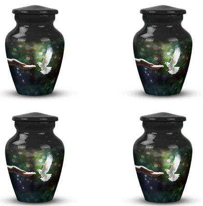 Dove Memorial Cremation Urn in aluminium.