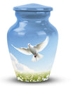 Classic Dove Urn for Ashes, Large Aluminium Urn Container.