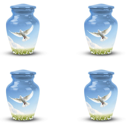 Classic Dove Urn for Ashes, Large Aluminium Urn Container.