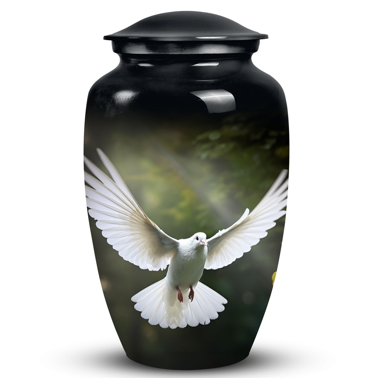 Classic Dove Urn in Aluminium.