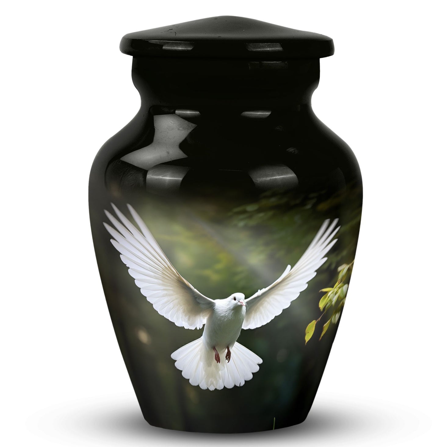 Classic Dove Urn in Aluminium.