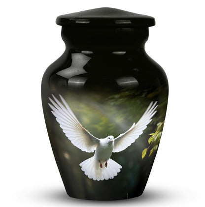 Classic Dove Urn in Aluminium.