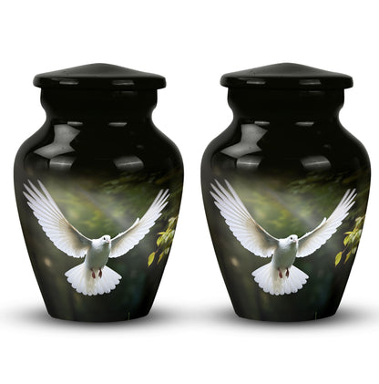 Classic Dove Urn in Aluminium.