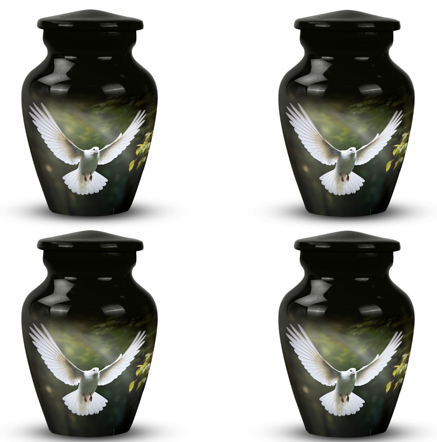 Classic Dove Urn in Aluminium.