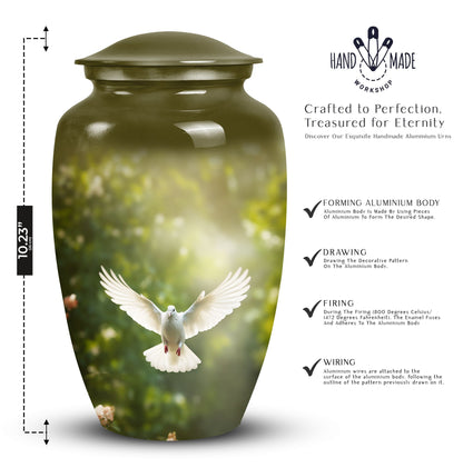 Dove Cremation Urn, Classic 3-Inch Aluminium Urn for Ashes