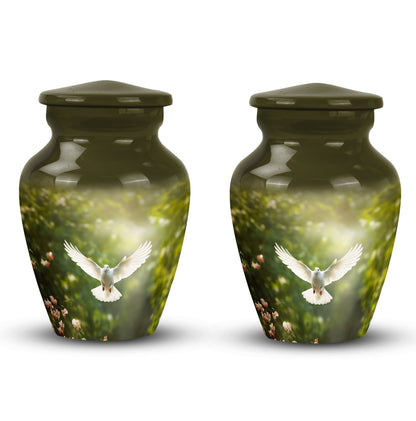 Dove Cremation Urn, Classic 3-Inch Aluminium Urn for Ashes