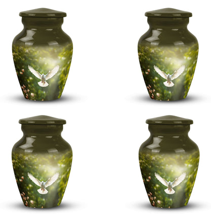 Dove Cremation Urn, Classic 3-Inch Aluminium Urn for Ashes
