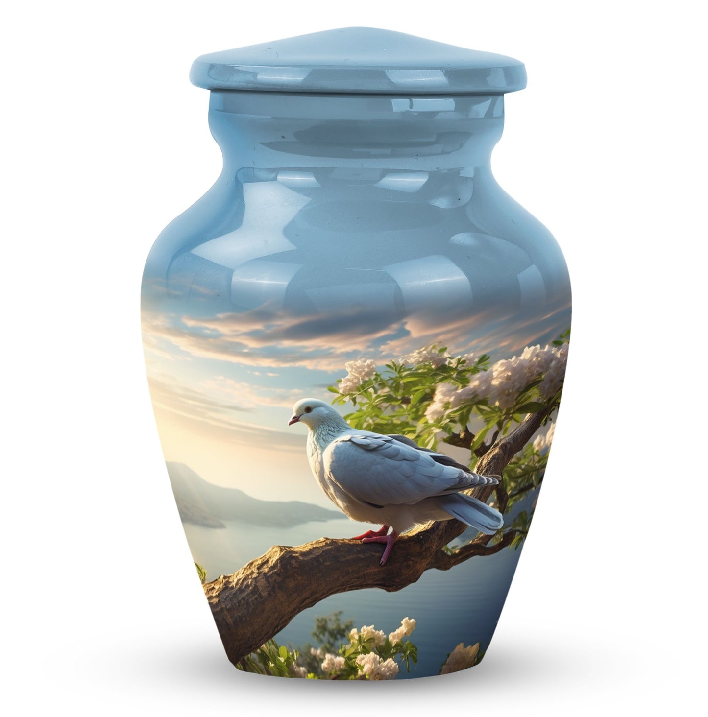 Classic 3-inch Dove Urn made from Aluminium.