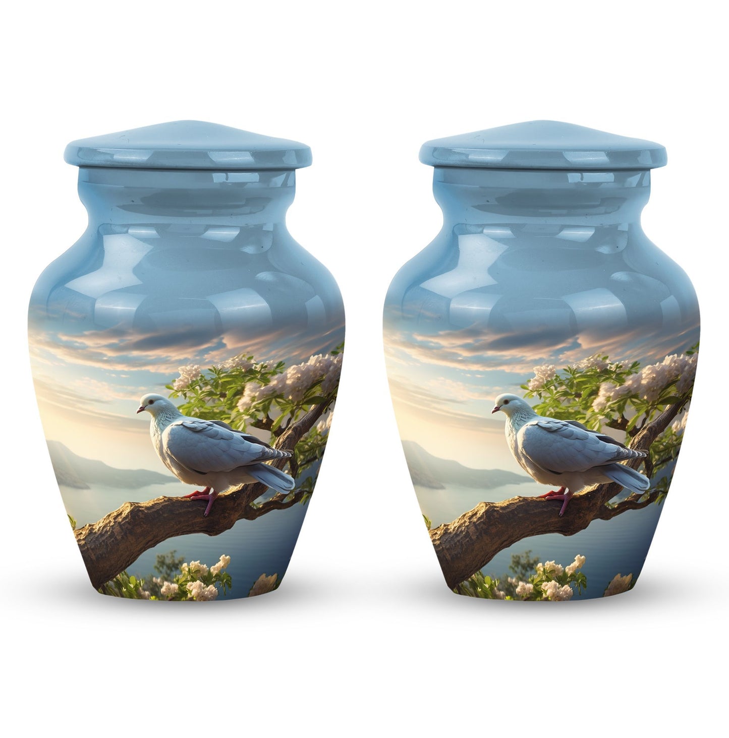 Classic 3-inch Dove Urn made from Aluminium.