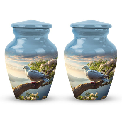 Classic 3-inch Dove Urn made from Aluminium.