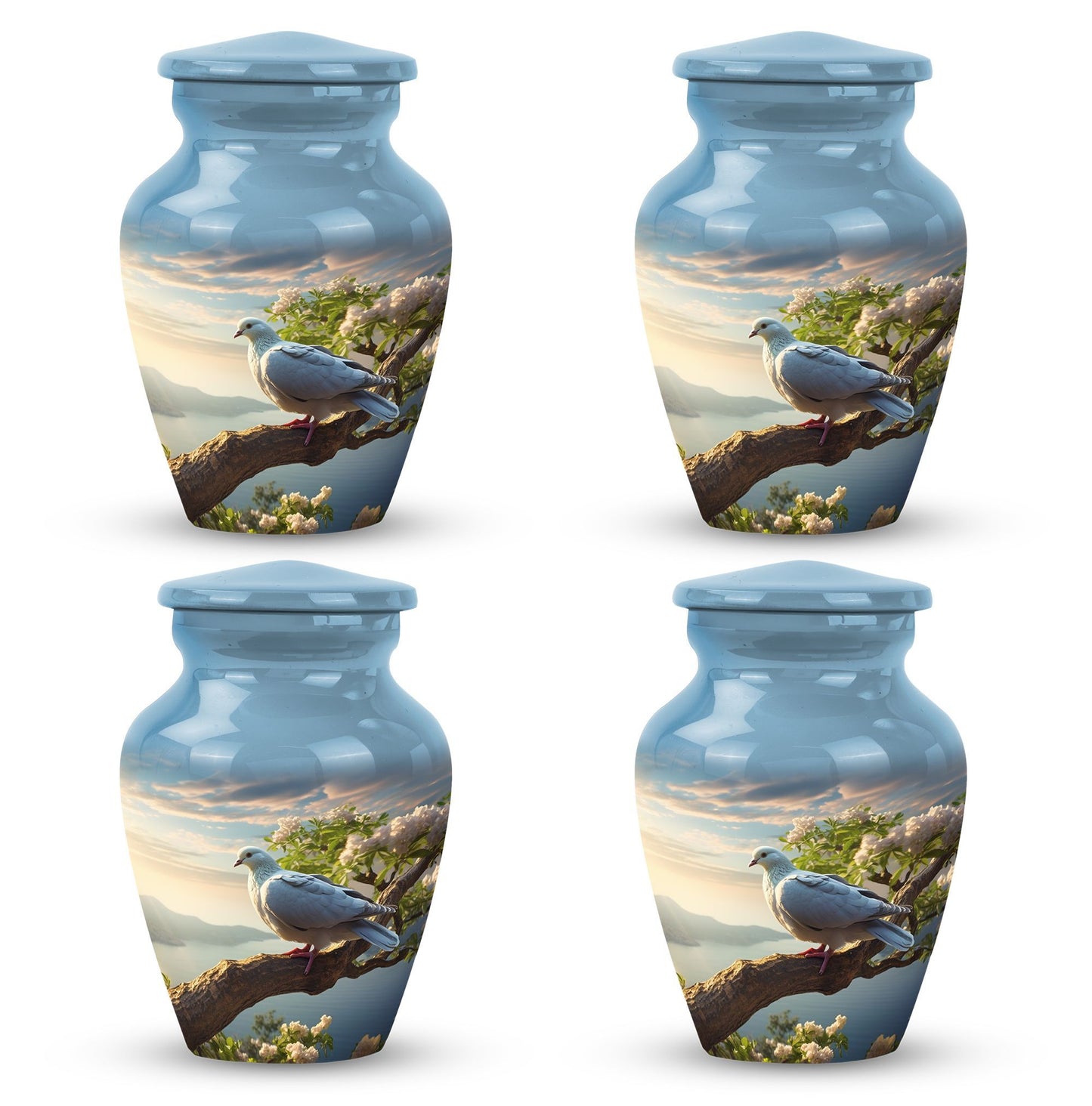 Classic 3-inch Dove Urn made from Aluminium.