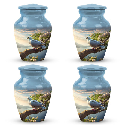 Classic 3-inch Dove Urn made from Aluminium.