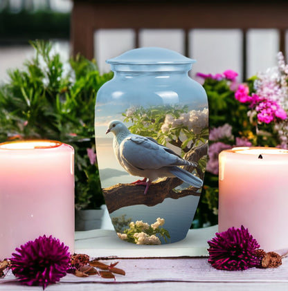 Classic 3-inch Dove Urn made from Aluminium.