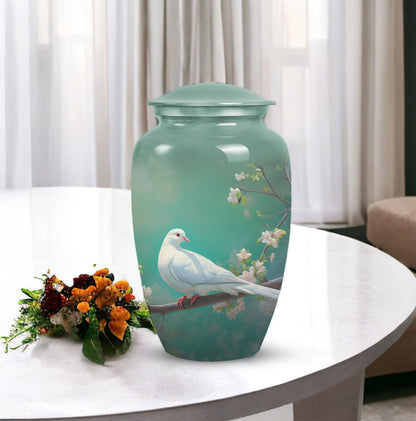 3-inch Dove Memorial large urn, Aluminium crafted.
