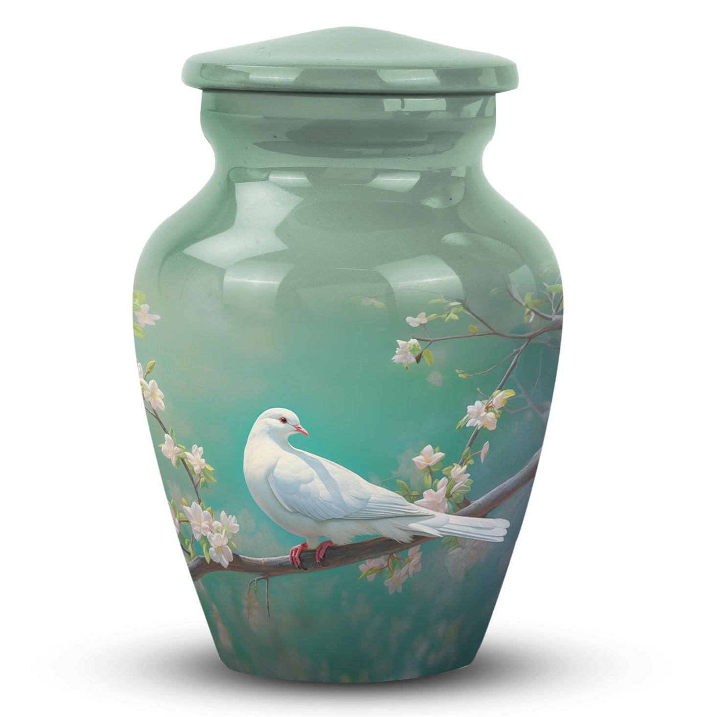 3-inch Dove Memorial large urn, Aluminium crafted.