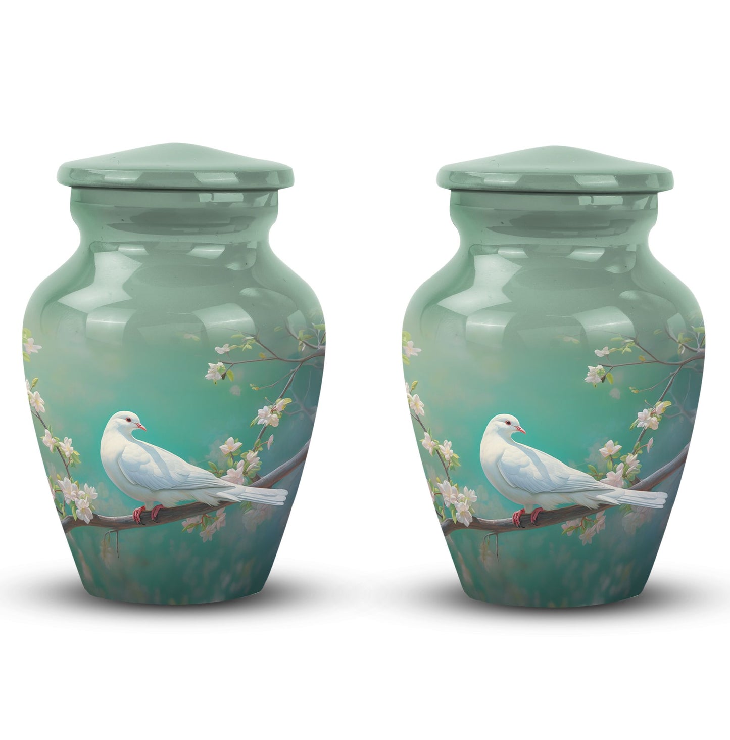 3-inch Dove Memorial large urn, Aluminium crafted.