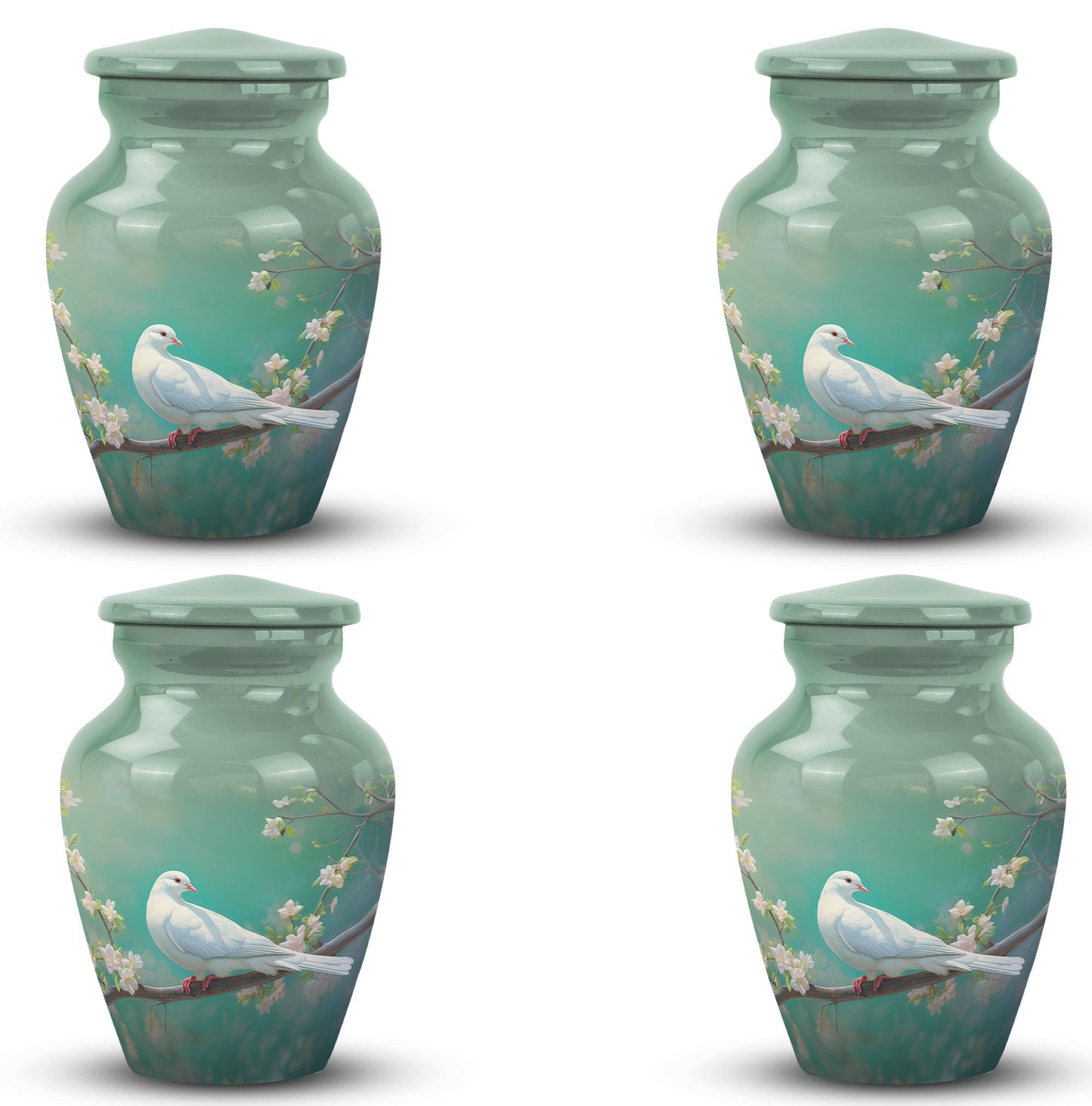 3-inch Dove Memorial large urn, Aluminium crafted.