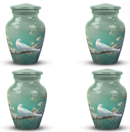 3-inch Dove Memorial large urn, Aluminium crafted.