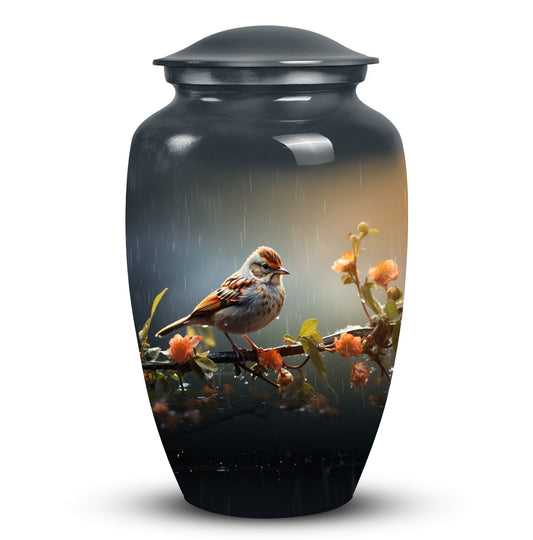 Classic Red Sparrow Cremation Urn for Storing Human Ashes.