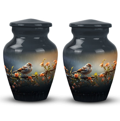 Classic Red Sparrow Cremation Urn for Storing Human Ashes.