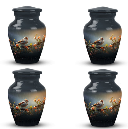 Classic Red Sparrow Cremation Urn for Storing Human Ashes.