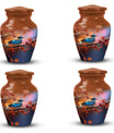Blue Sparrow Memorial urn, adult-size cremation urn.